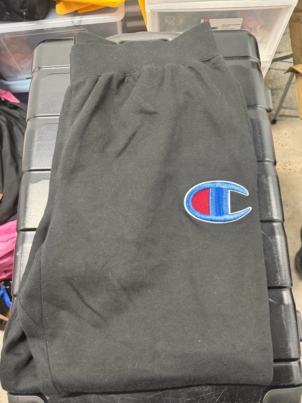 Champion Black Joggers with Blue & Red C Patch